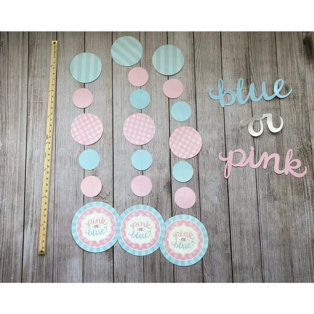 Lot of Gender Reveal Decorations - Left over from a party